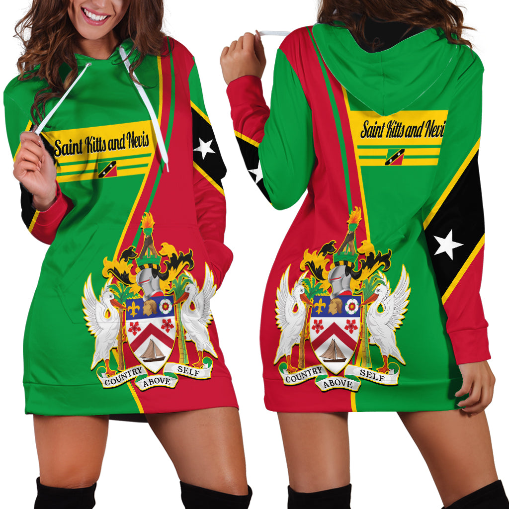 Saint Kitts and Nevis Hoodie Dress Coat Of Arms Style - Wonder Print Shop