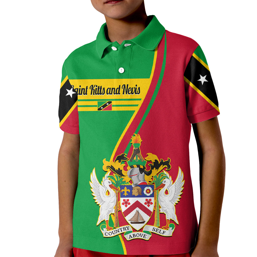 Saint Kitts and Nevis Polo Shirt for Kid Coat Of Arms Style - Wonder Print Shop
