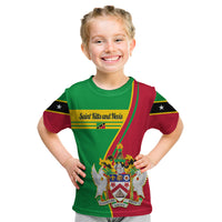 Saint Kitts and Nevis Kid T Shirt Coat Of Arms Style - Wonder Print Shop
