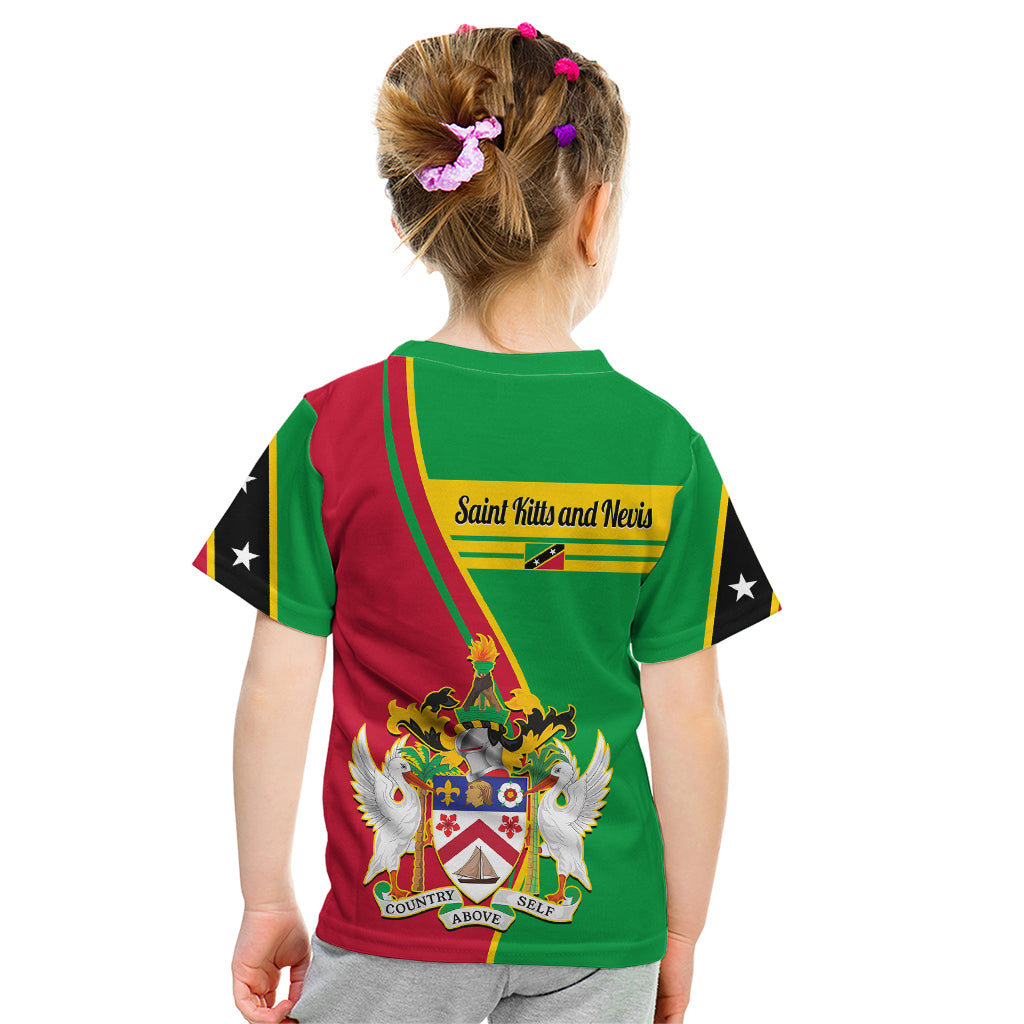 Saint Kitts and Nevis Kid T Shirt Coat Of Arms Style - Wonder Print Shop