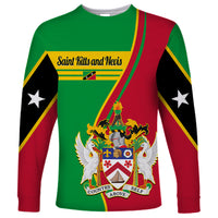 Saint Kitts and Nevis Long Sleeve Shirt Coat Of Arms Style - Wonder Print Shop