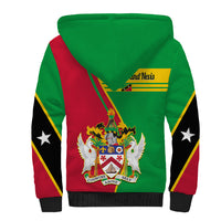 Saint Kitts and Nevis Sherpa Hoodie Coat Of Arms Style - Wonder Print Shop