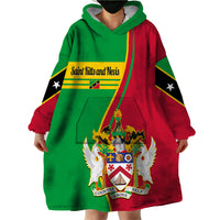Saint Kitts and Nevis Wearable Blanket Hoodie Coat Of Arms Style - Wonder Print Shop
