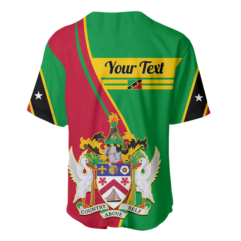 Personalised Saint Kitts and Nevis Baseball Jersey Coat Of Arms Style - Wonder Print Shop