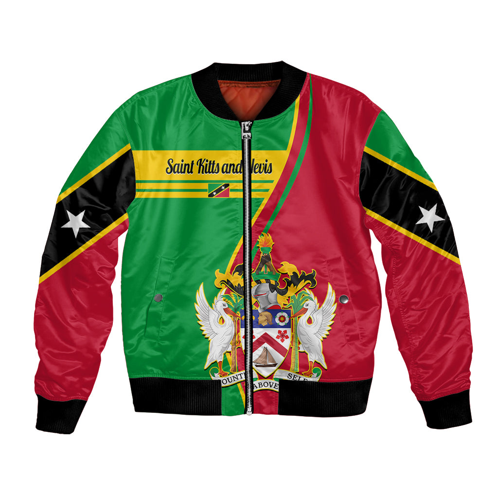 Personalised Saint Kitts and Nevis Bomber Jacket Coat Of Arms Style - Wonder Print Shop