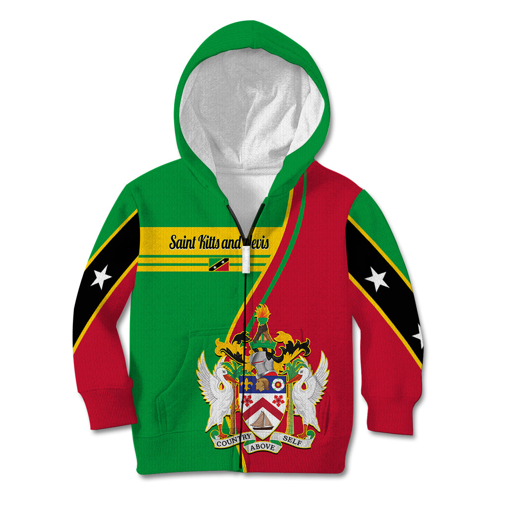 Personalised Saint Kitts and Nevis Kid Hoodie Coat Of Arms Style - Wonder Print Shop