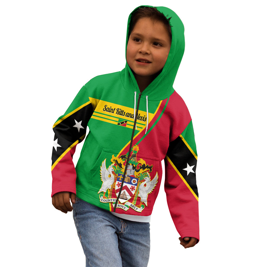 Personalised Saint Kitts and Nevis Kid Hoodie Coat Of Arms Style - Wonder Print Shop