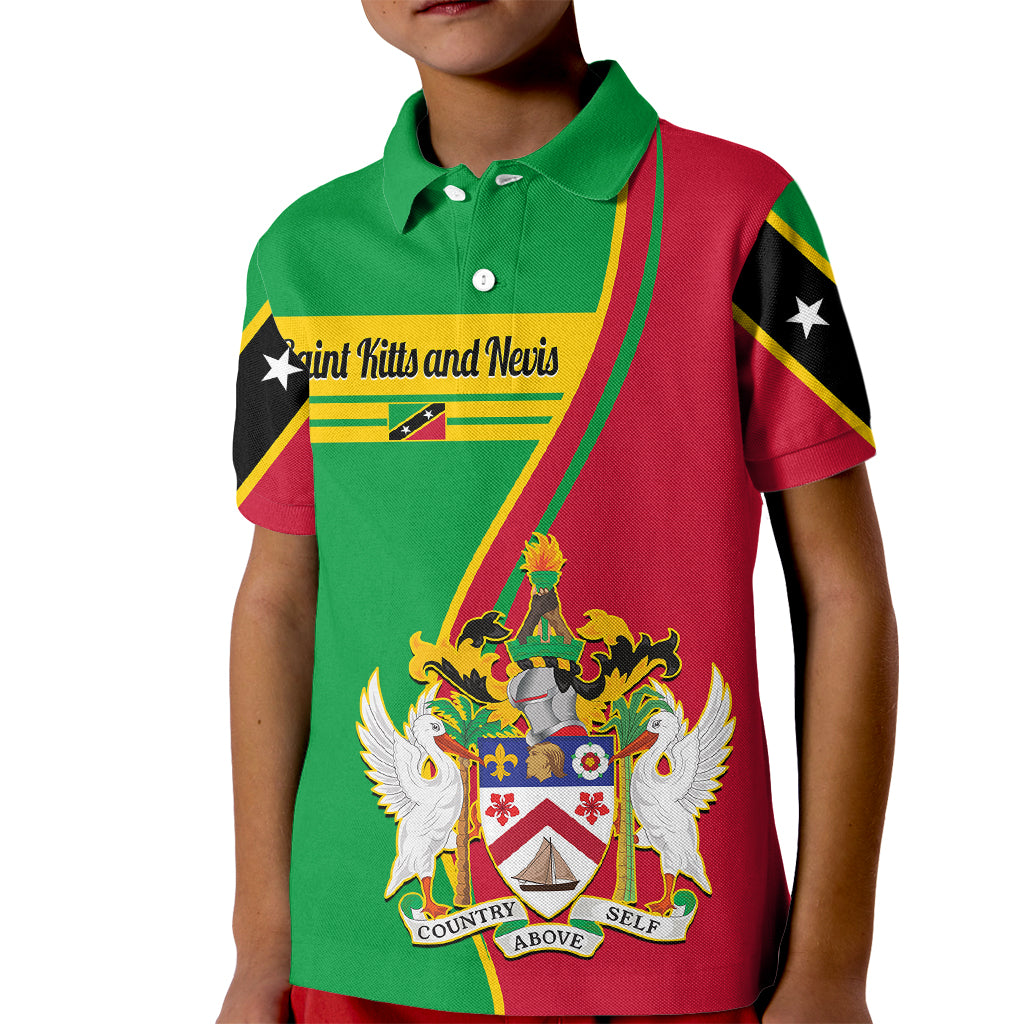 personalised-saint-kitts-and-nevis-kid-polo-shirt-coat-of-arms-style