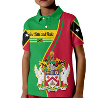 Custom Saint Kitts and Nevis Polo Shirt for Kid Coat Of Arms Style - Wonder Print Shop