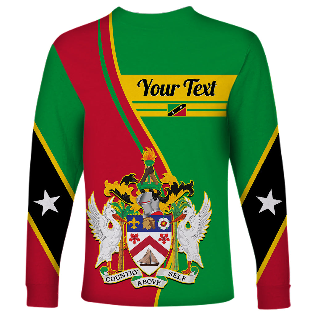 Personalised Saint Kitts and Nevis Long Sleeve Shirt Coat Of Arms Style - Wonder Print Shop