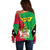 Personalised Saint Kitts and Nevis Off Shoulder Sweater Coat Of Arms Style - Wonder Print Shop