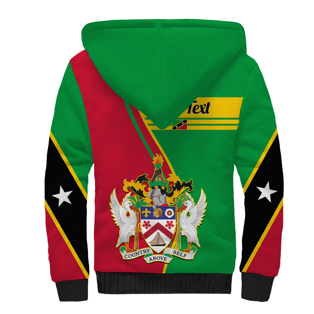 Personalised Saint Kitts and Nevis Sherpa Hoodie Coat Of Arms Style - Wonder Print Shop