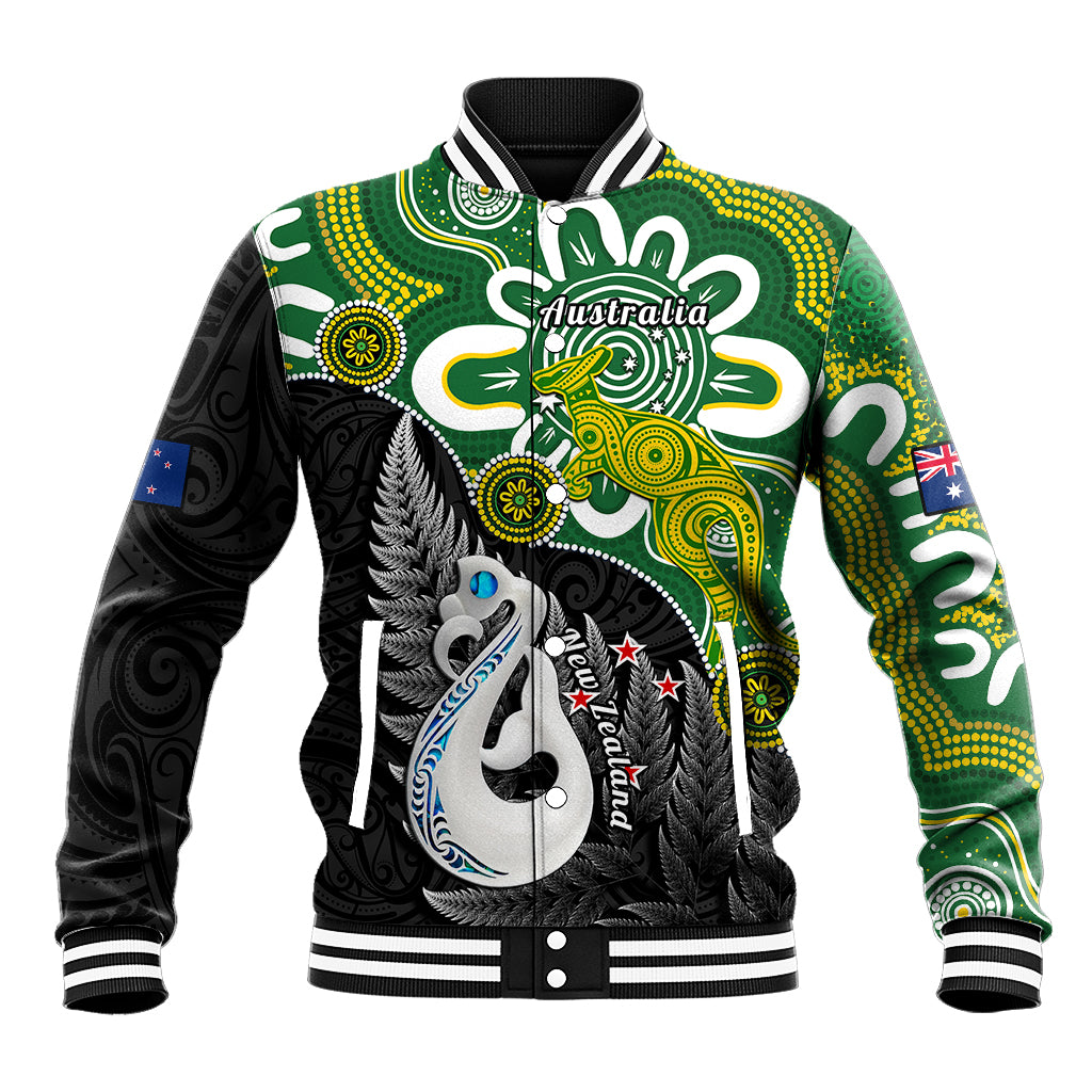 Personalised New Zealand And Australia Baseball Jacket Aboriginal Mix Aotearoa Maori Unique Style - Wonder Print Shop