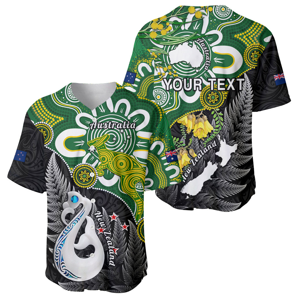 Personalised New Zealand And Australia Baseball Jersey Aboriginal Mix Aotearoa Maori Unique Style - Wonder Print Shop