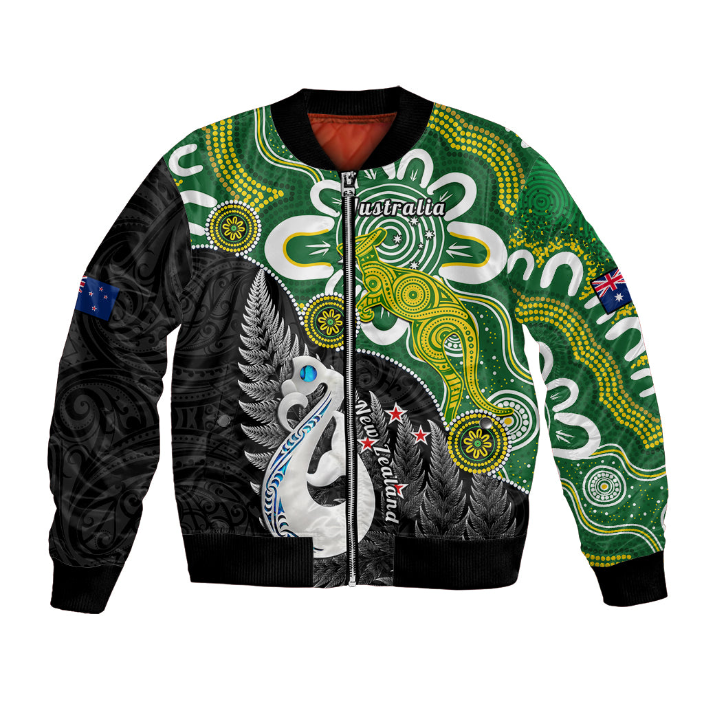 Personalised New Zealand And Australia Bomber Jacket Aboriginal Mix Aotearoa Maori Unique Style - Wonder Print Shop