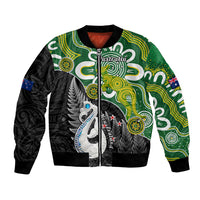 Personalised New Zealand And Australia Bomber Jacket Aboriginal Mix Aotearoa Maori Unique Style - Wonder Print Shop