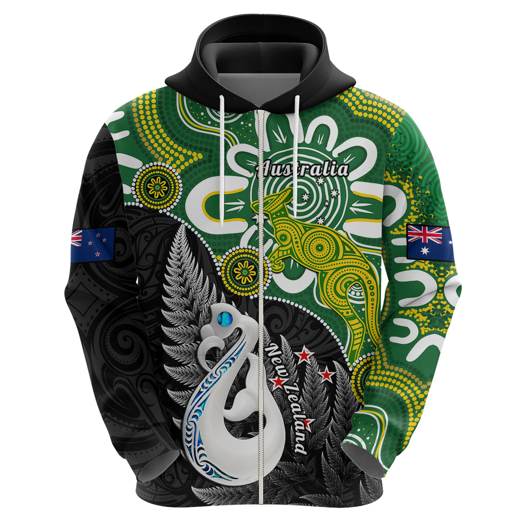 Custom New Zealand And Australia Hoodie Aboriginal Mix Aotearoa Maori Unique Style - Wonder Print Shop