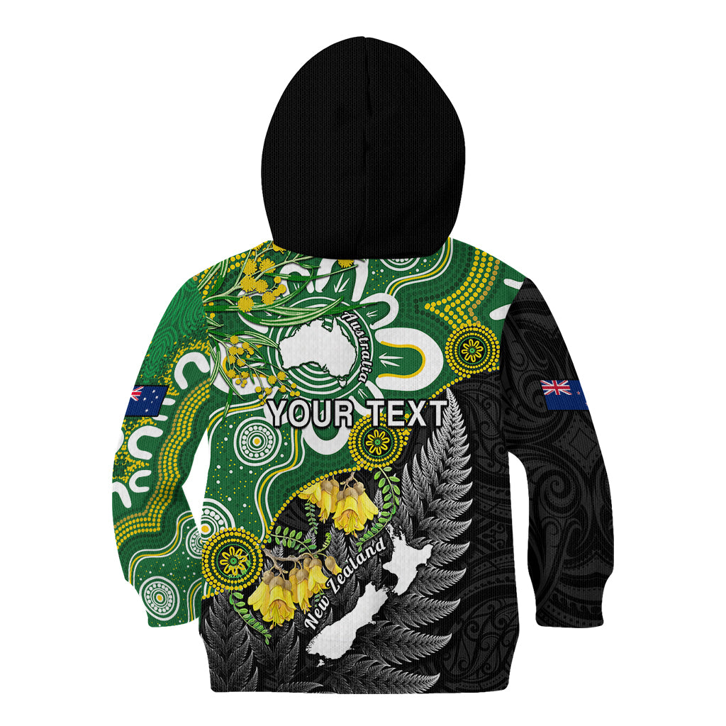 Personalised New Zealand And Australia Kid Hoodie Aboriginal Mix Aotearoa Maori Unique Style - Wonder Print Shop