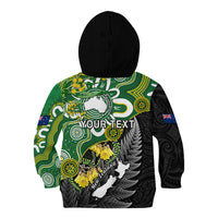 Personalised New Zealand And Australia Kid Hoodie Aboriginal Mix Aotearoa Maori Unique Style - Wonder Print Shop