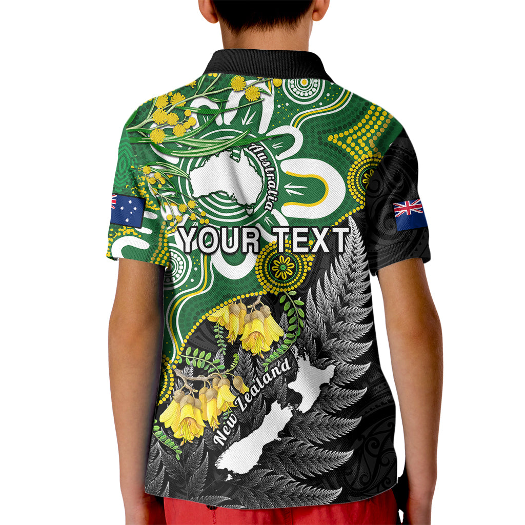 Custom New Zealand Australia Polo Shirt for Kid Aboriginal Mix Aotearoa Maori Unique Style - Wonder Print Shop