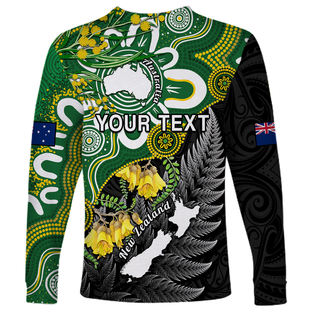 Personalised New Zealand And Australia Long Sleeve Shirt Aboriginal Mix Aotearoa Maori Unique Style - Wonder Print Shop