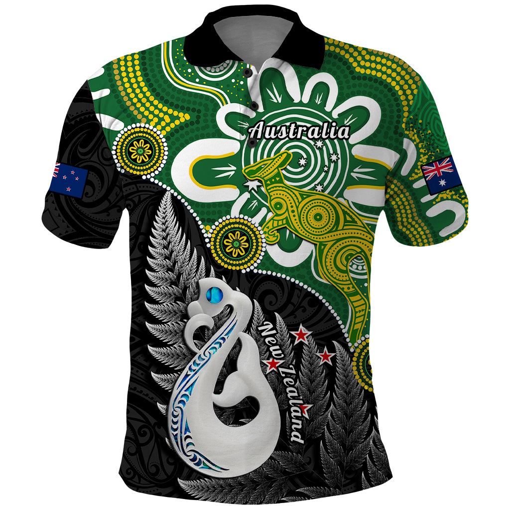 Custom New Zealand Australia Polo Shirt Aboriginal Mix Aotearoa Maori Unique Style - Wonder Print Shop