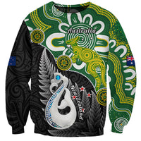 Personalised New Zealand And Australia Sweatshirt Aboriginal Mix Aotearoa Maori Unique Style - Wonder Print Shop