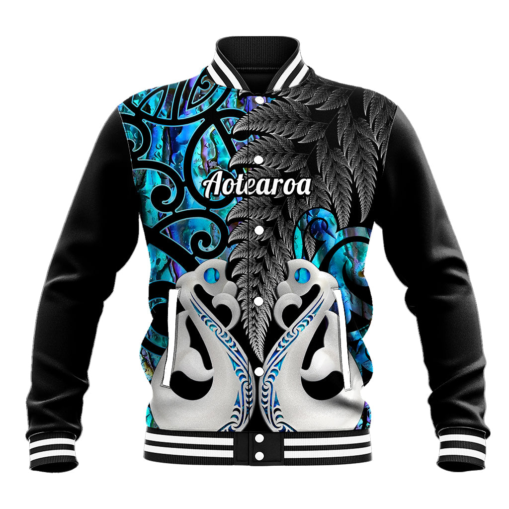Personalised New Zealand Baseball Jacket Te Manaia Mangopare Maori And Fern Blue Style - Wonder Print Shop