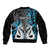Personalised New Zealand Bomber Jacket Te Manaia Mangopare Maori And Fern Blue Style - Wonder Print Shop