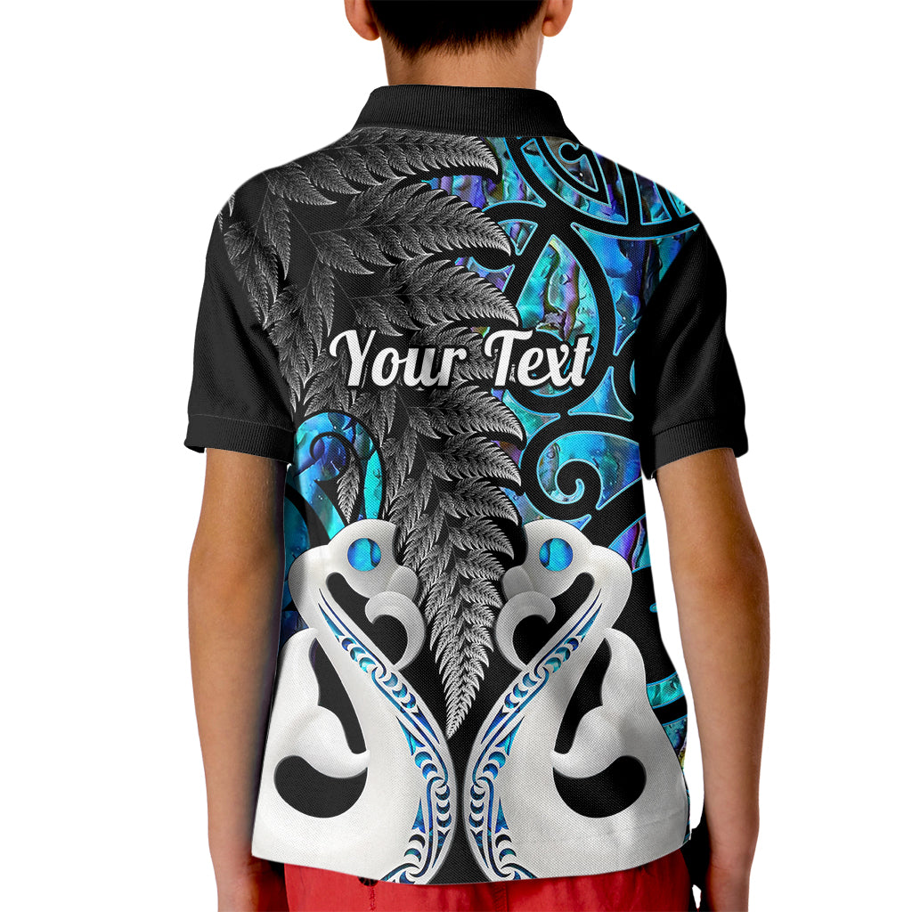 Custom New Zealand Polo Shirt for Kid Te Manaia Mangopare Maori And Fern Blue Style - Wonder Print Shop