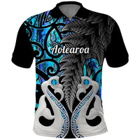 Custom New Zealand Polo Shirt Te Manaia Mangopare Maori And Fern Blue Style - Wonder Print Shop