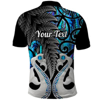 Custom New Zealand Polo Shirt Te Manaia Mangopare Maori And Fern Blue Style - Wonder Print Shop