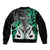 Personalised New Zealand Bomber Jacket Te Manaia Mangopare Maori And Fern Green Style - Wonder Print Shop