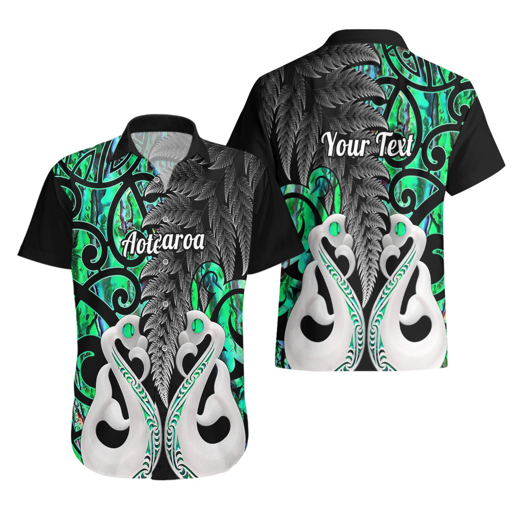 Personalised New Zealand Hawaiian Shirt Te Manaia Mangopare Maori And Fern Green Style - Wonder Print Shop