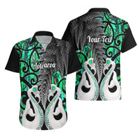 Personalised New Zealand Hawaiian Shirt Te Manaia Mangopare Maori And Fern Green Style - Wonder Print Shop