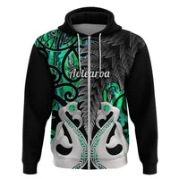 Custom New Zealand Hoodie Te Manaia Mangopare Maori And Fern Green Style - Wonder Print Shop