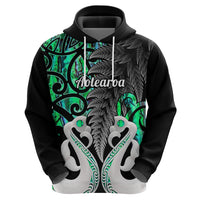 Custom New Zealand Hoodie Te Manaia Mangopare Maori And Fern Green Style - Wonder Print Shop