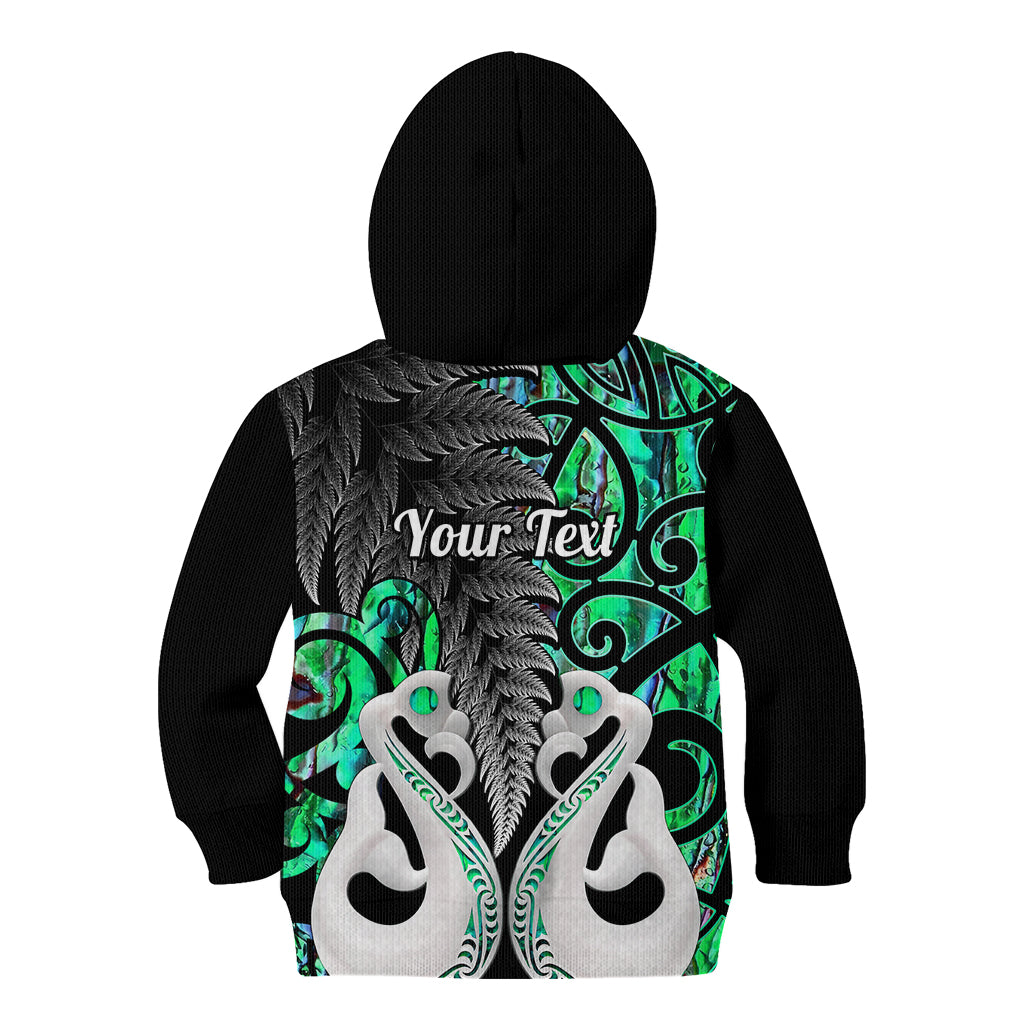 Personalised New Zealand Kid Hoodie Te Manaia Mangopare Maori And Fern Green Style - Wonder Print Shop