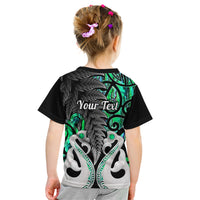 Personalised New Zealand Kid T Shirt Te Manaia Mangopare Maori And Fern Green Style - Wonder Print Shop