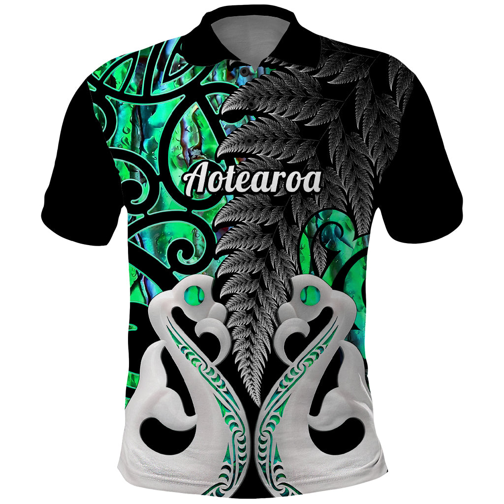 Custom New Zealand Polo Shirt Te Manaia Mangopare Maori And Fern Green Style - Wonder Print Shop