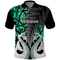 Custom New Zealand Polo Shirt Te Manaia Mangopare Maori And Fern Green Style - Wonder Print Shop