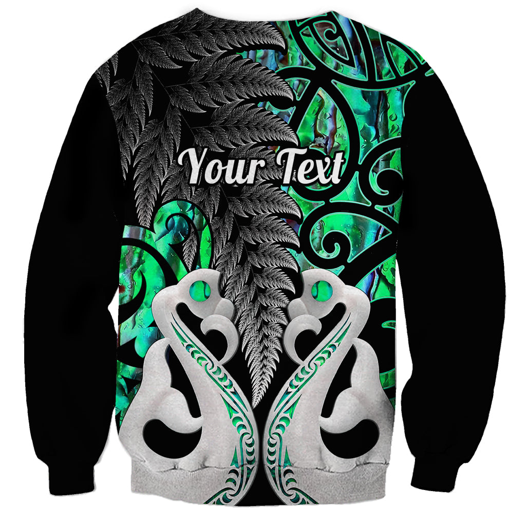 Personalised New Zealand Sweatshirt Te Manaia Mangopare Maori And Fern Green Style - Wonder Print Shop