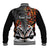 Personalised New Zealand Baseball Jacket Te Manaia Mangopare Maori And Fern Orange Style - Wonder Print Shop