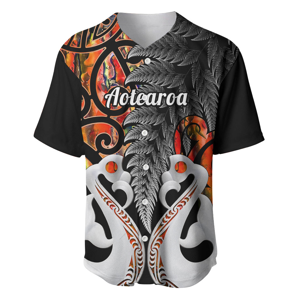 Personalised New Zealand Baseball Jersey Te Manaia Mangopare Maori And Fern Orange Style - Wonder Print Shop