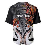 Personalised New Zealand Baseball Jersey Te Manaia Mangopare Maori And Fern Orange Style - Wonder Print Shop