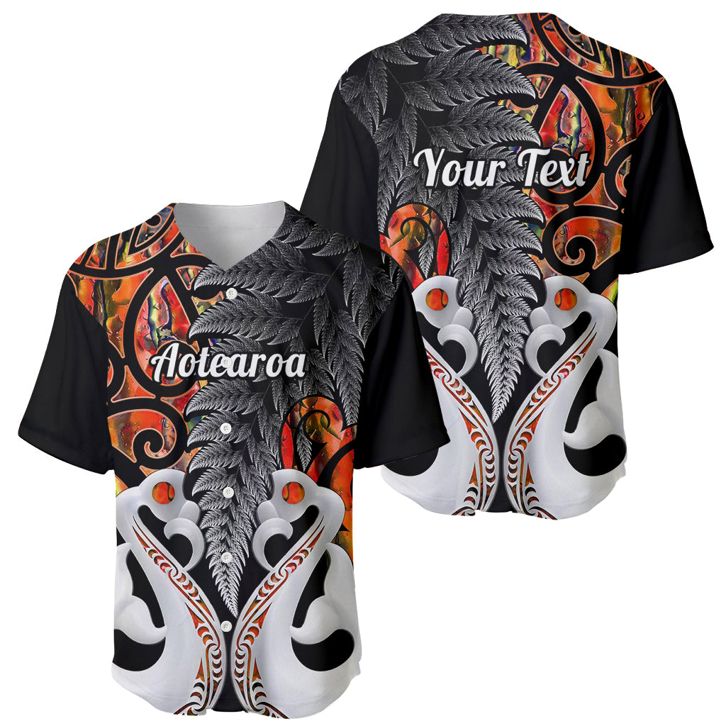 Personalised New Zealand Baseball Jersey Te Manaia Mangopare Maori And Fern Orange Style - Wonder Print Shop