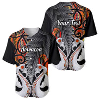 Personalised New Zealand Baseball Jersey Te Manaia Mangopare Maori And Fern Orange Style - Wonder Print Shop