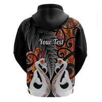 Custom New Zealand Hoodie Te Manaia Mangopare Maori And Fern Orange Style - Wonder Print Shop