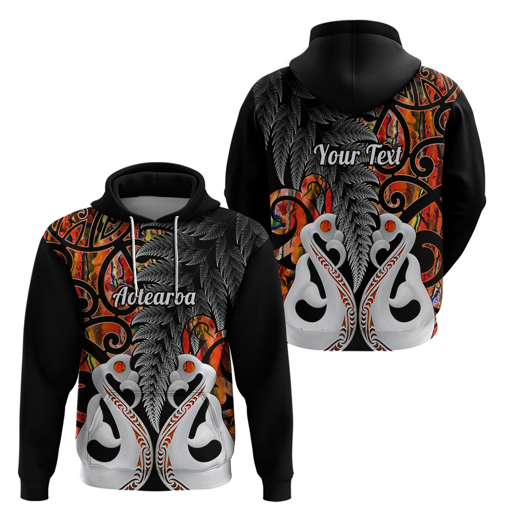 Custom New Zealand Hoodie Te Manaia Mangopare Maori And Fern Orange Style - Wonder Print Shop