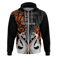 Custom New Zealand Hoodie Te Manaia Mangopare Maori And Fern Orange Style - Wonder Print Shop